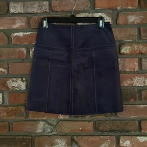 BCBGMaxazaria Blue suede mini skirt